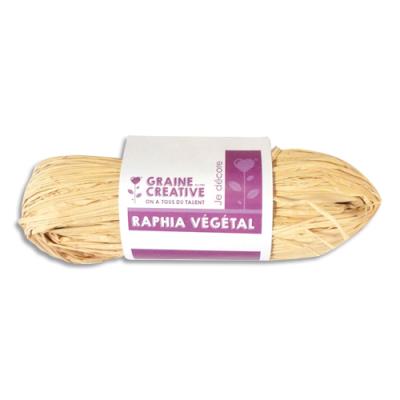 GRAINE CREATIVE Raphia v&eacute;g&eacute;tal - Couleur naturelle - &eacute;cheveau 50 g - Graine cr&eacute;ative
