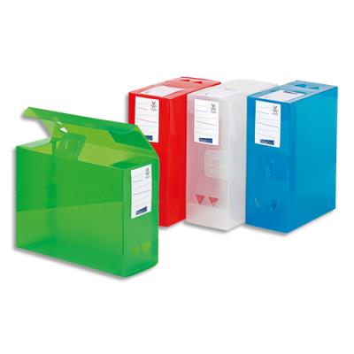 VIQUEL Boite de classement Maxidoc en polypropyl&egrave;ne 12/10&egrave;me - dos 12 cm - coloris assortis translucide