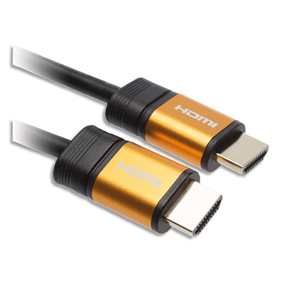 APM C&acirc;ble HDMI M&acirc;le/M&acirc;le 4K/3D 590466  - 1,8 m - or