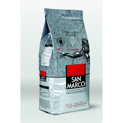 SAN MARCO Caf&eacute; en grains 100% Arabica  - intensit&eacute; 7 - paquet de 1kg