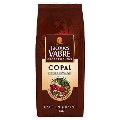 JACQUES VABRE Caf&eacute; en grains professionnel copal - paquet de 1 kg - 