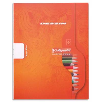 GENERIQUE CALLIGRAPHE Cahier piqu&eacute; dessin 17x22 16p uni 90g