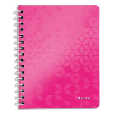 LEITZ  Cahier Wow A5 - 5 X 5 - Spiral&eacute; - Couverture Pp Rose M&eacute;tallis&eacute;e