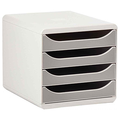 EXACOMPTA Module de classement 4 tiroirs BigBox Gris lumi&egrave;re/Granite