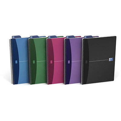 OXFORD Carnet de bureau  Urban Mix - A4 - reliure &agrave; spirale double - 90 feuilles/180 pages - feuilles lign&eacute;es - 90 g/m&sup2; - compatible SCRIBZEE