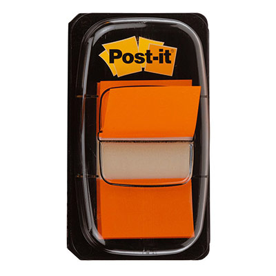 POST IT Lot de 12 Carte de 50 marque page index  2,5 cm orange 680-4