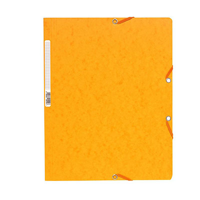 EXACOMPTA Chemise &Agrave; &Eacute;lastique Sans Rabat Carte Lustr&eacute;e 400gm&sup2; A4 Jaune