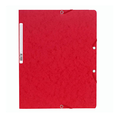 EXACOMPTA Chemise &Agrave; &Eacute;lastique Sans Rabat Carte Lustr&eacute;e 400gm&sup2; A4 Rouge