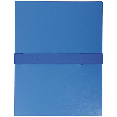 EXACOMPTA Chemise &agrave; sangle velcro avec rabat bleu