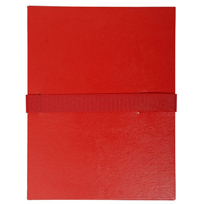 EXACOMPTA Chemise &agrave; sangle velcro avec rabat rouge