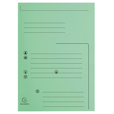 EXACOMPTA Paquet De 25 Chemises 2 Rabats Super 250 24x32cm Vert Clair