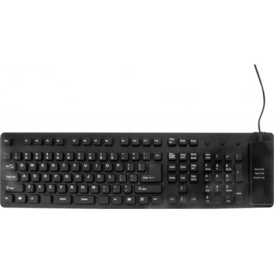 CUC Clavier en silicone souple et &eacute;tanche combo USB/PS2 noir
