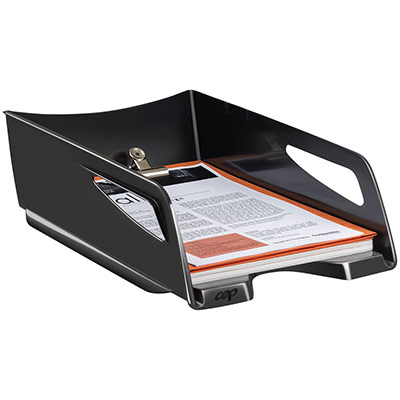 CEP  Lot de 3 Corbeilles &agrave; courrier Pro Maxi Hauteur 11,5 cm Noir