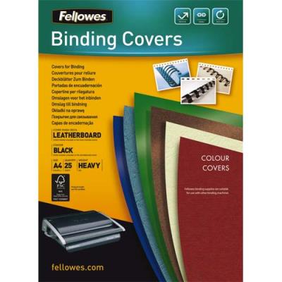 FELLOWES Pack de 25 Couvertures de reliure Delta Grain Cuir Noir