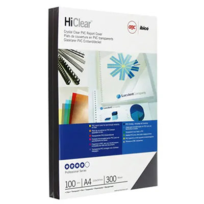 GBC Couvertures  Highclear - A4 - 300 microns - transparent - bo&icirc;te de 100