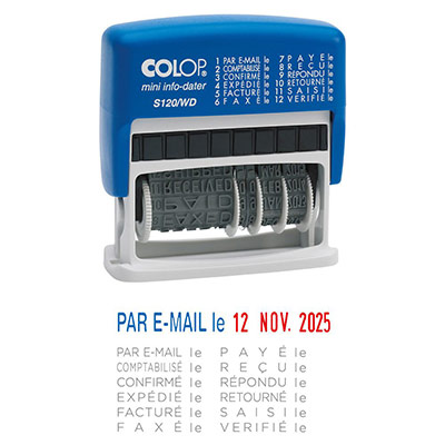 COLOP  Mini Tampon dateur Printer S 120/WD - multi formules - Bicolore