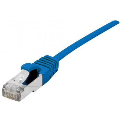 DEXLAN Cordon Patch Blind&eacute; Rj45 Fin Bleu 10m Cat 6a S/ftp Lsoh Sng