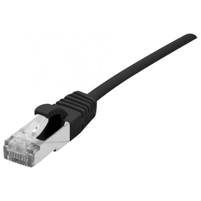DEXLAN Cordon Patch Blind&eacute; Rj45 Fin Noir 2m Cat 6a S/ftp Lsoh Sng