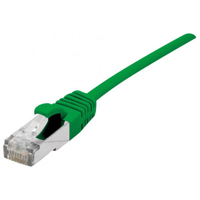 DEXLAN Cordon Patch Blind&eacute; Rj45 Fin Vert 0.5m Cat 6a S/ftp Lsoh Sng