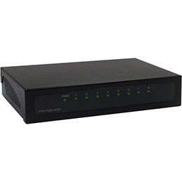 DEXLAN Switch R&eacute;seau Gigabit bo&icirc;tier m&eacute;tallique noir 8 ports