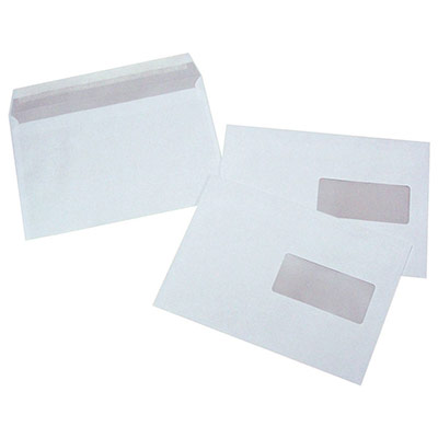 MONDOFFICE Enveloppe blanche C5 - 162 x 229 mm 80g avec fen&ecirc;tre - bande autoadh&eacute;sive - paquet 500 unit&eacute;s