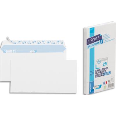 GPV Enveloppes 110x220  - blanches - auto-adh&eacute;sives - 90 g - paquet de 25