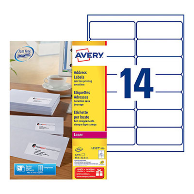 AVERY  Bo&icirc;te de 1200 &eacute;tiquettes. Laser blanc 99,&hellip;
