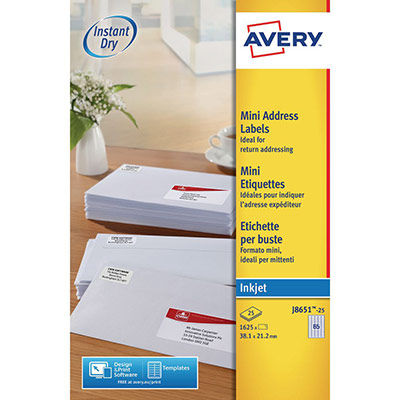 AVERY Etiquette mini adresse  38x21 - boite de 1625