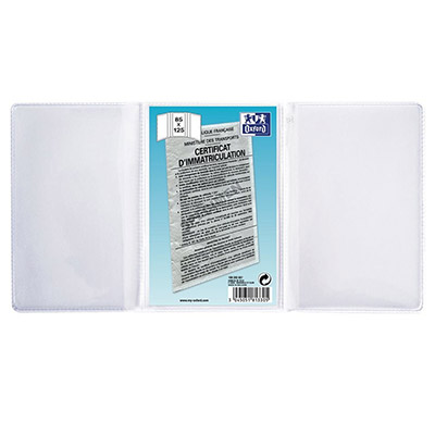OXFORD Etuis 6 faces pour carte grise  - 8,5 x 12,5 cm - en PVC 20/100e