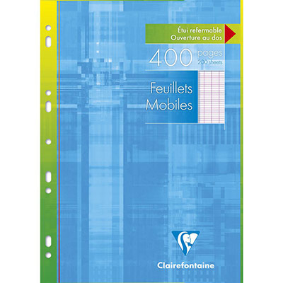 CLAIREFONTAINE Feuillets mobiles 400 pages -  - Format A4 - Grands carreaux