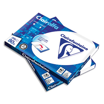 CLAIREFONTAINE Papier Clairalfa - blanc - 80g - A4 - ramette de 200 feuilles