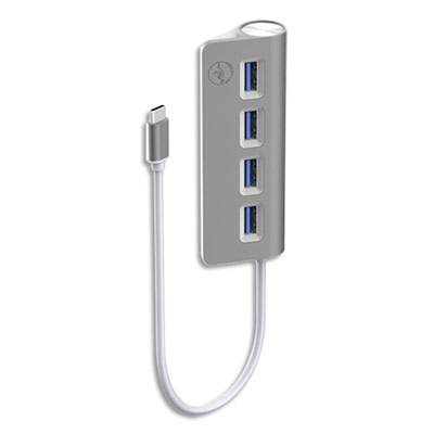  Hub cylindre 4 ports USB-c ML311821 Mobility Lab - gris sid&eacute;ral