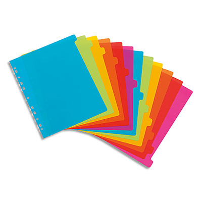 VIQUEL Intercalaire A4 Maxi Coloris Fluo X12  - Le Lot De 12 Intercalaires