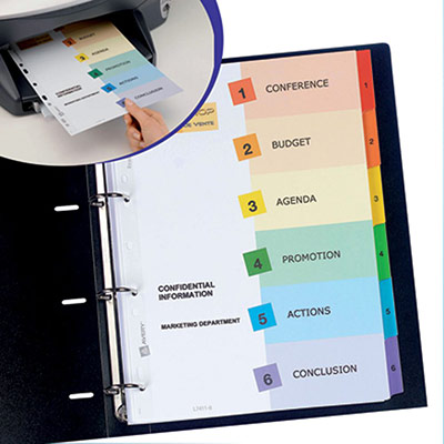 AVERY  JEU 6 INTERC READY INDEX A4