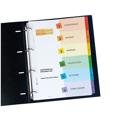 AVERY  - Intercalaires Personalisables Ready Index A4+ - Jeu De 6