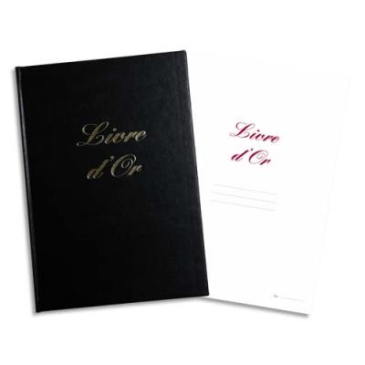 ELVE  Livre D'or Format 210x160mm Noir 148 Pages. Couverture Aspect Cuir