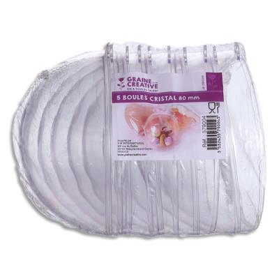 GRAINECREA PW International Lot de 5 Boules de Cristal Plastique 8 cm adapt&eacute; Alimentaire