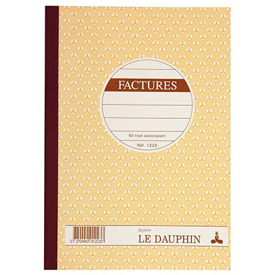 LE DAUPHIN Lot de 5 Manifold FACTURES 14,8x21, 50 tripli autocopiants
