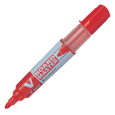 Marqueur effa&ccedil;able &agrave; sec Vboard Master - pointe ogive - rouge