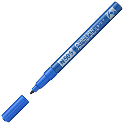 Pentel pentel marqueur permanent n50s, pointe ogive fine, bleu noir