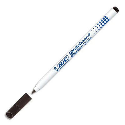 BIC Feutre long Velleda 1721 effa&ccedil;able &agrave; sec noir pour tableau blanc