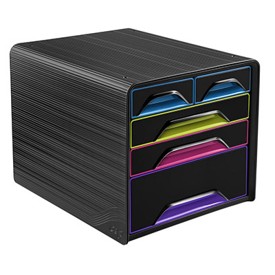 CEP  Smoove, module de classement 5 tiroirs - Noir, fa&ccedil;ades panach&eacute;es