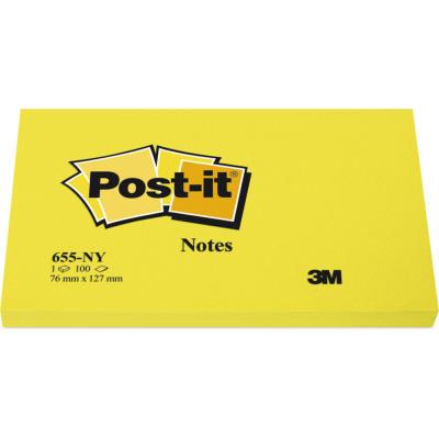 3M Notes N&eacute;ons Post-it - 76 x 127 mm - jaune - bloc de 100 feuilles