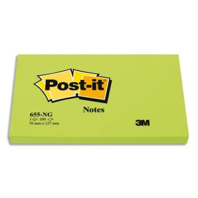 POST IT Notes N&eacute;ons Post-it - 76 x 127 mm - vert - bloc de 100 feuilles