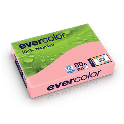 CLAIREFONTAINE Ramette papier couleur Evercolor recycl&eacute; A4 80g - Rose