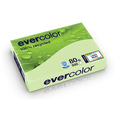 Ramette papier couleur Evercolor recycl&eacute; A4 80g - Vert