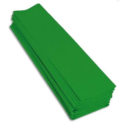  Papier cr&eacute;pon 200 x 50 cm - vert pr&eacute; - paquet de 10 feuilles