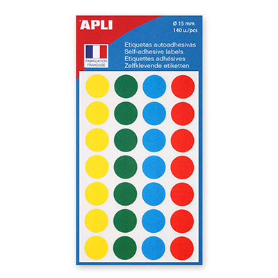 APLI AGIPA AGIPA Sachet 140 pastilles de signalisation diam 15 mm Assorties