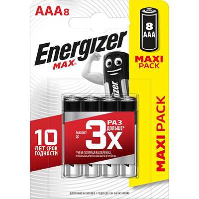 ENERGIZER Lot de 8 piles alcalines Max AAA - LR03 1,5V non rechargeables