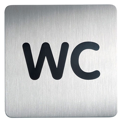 DURABLE   pictogramme picto ""wc"", carr&eacute;, en acier noir